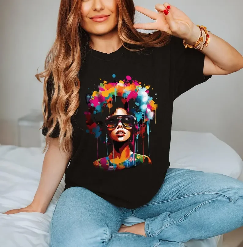 

Black Women Watercolor Graphic Shirt Juneteenth Shirt Black Women T-shirt Black History Shirt African American Shirt Women Tee