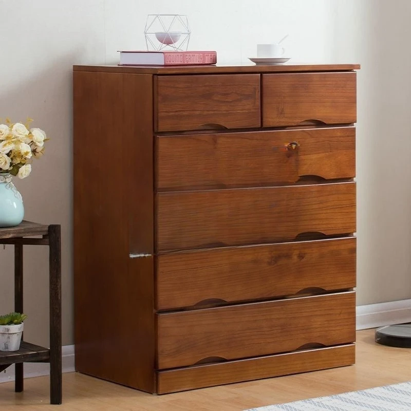 PYJ Chinese solid wood chest of drawers storage cabinet complete bedroom living room locker