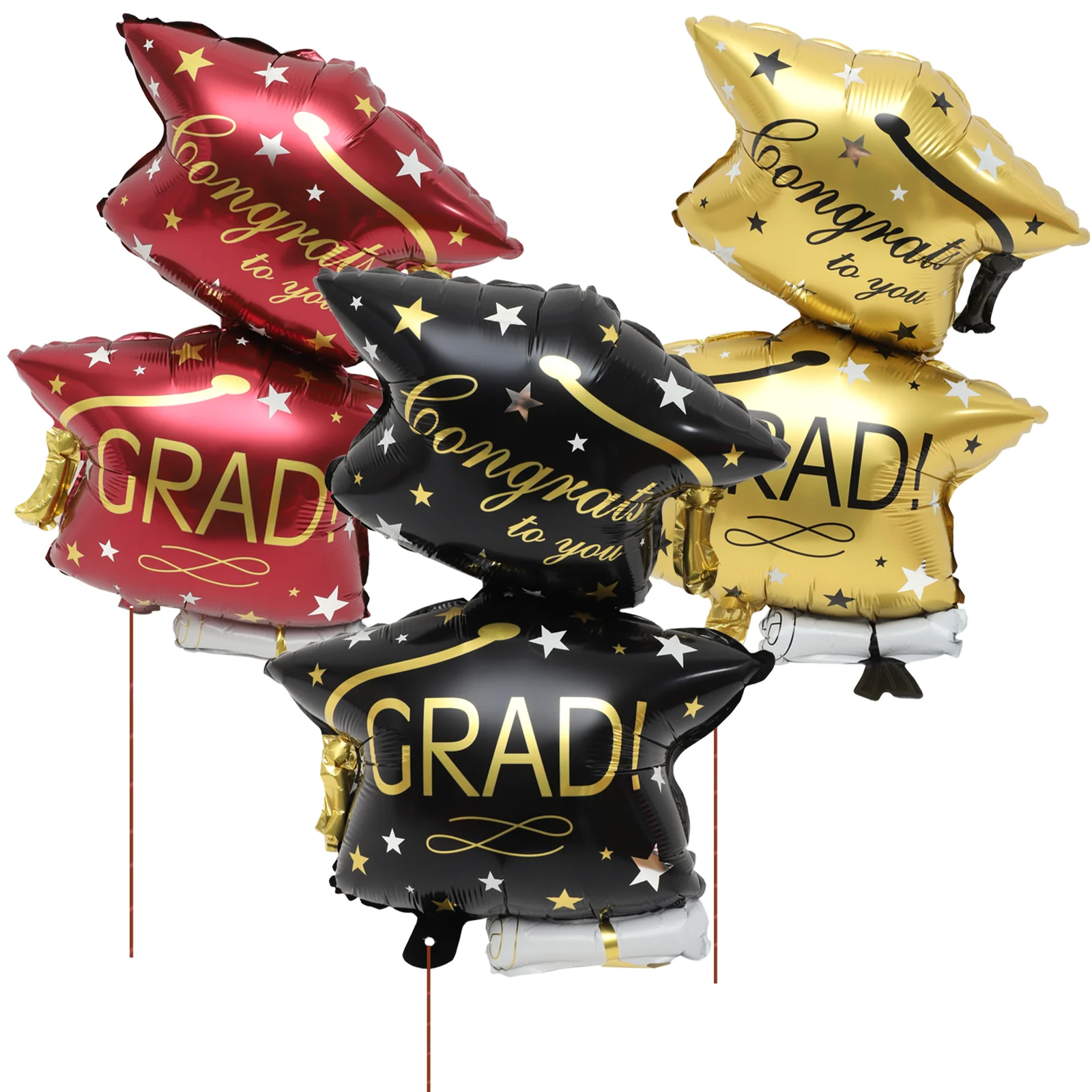 

6 Pcs Balloon Accessory Graduation Cap Decor Hat Balloons Celebrating Congratulations