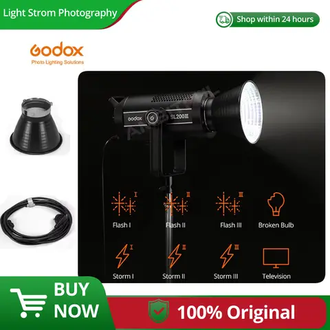 Godox SL150III SL200III SL300III LED Video Light 150W Bowens Mount Daylight Balanced 5600K 2.4G Wireless X Systemfor Interview
