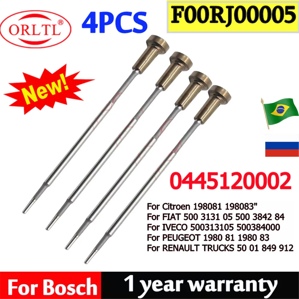 

4PCS 0445120002 Diesel Valve F00R J00 005 Fuel Injector Valve For FIAT 500313105 500384000 0986435501