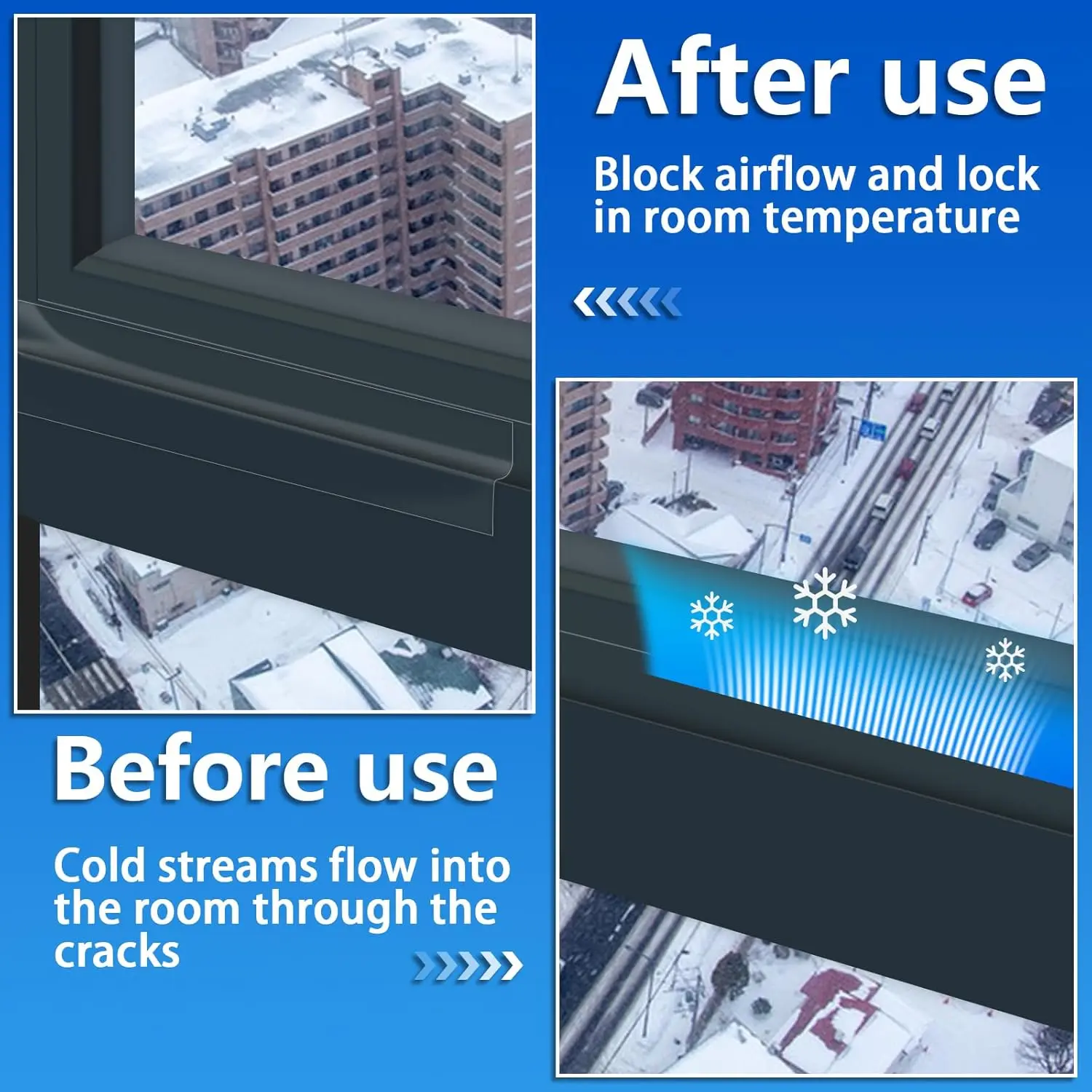 Transparent Window Weather Sealing Tape for Winter,Insulation Seal Tape for Windows and Doors Waterproof Weatherproofing