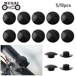 5/10 pçs material de borracha à prova dmágua m6 parafuso dustproof ao ar livre mtb bicicleta fone de ouvido tampa parafusos peças haste capa superior