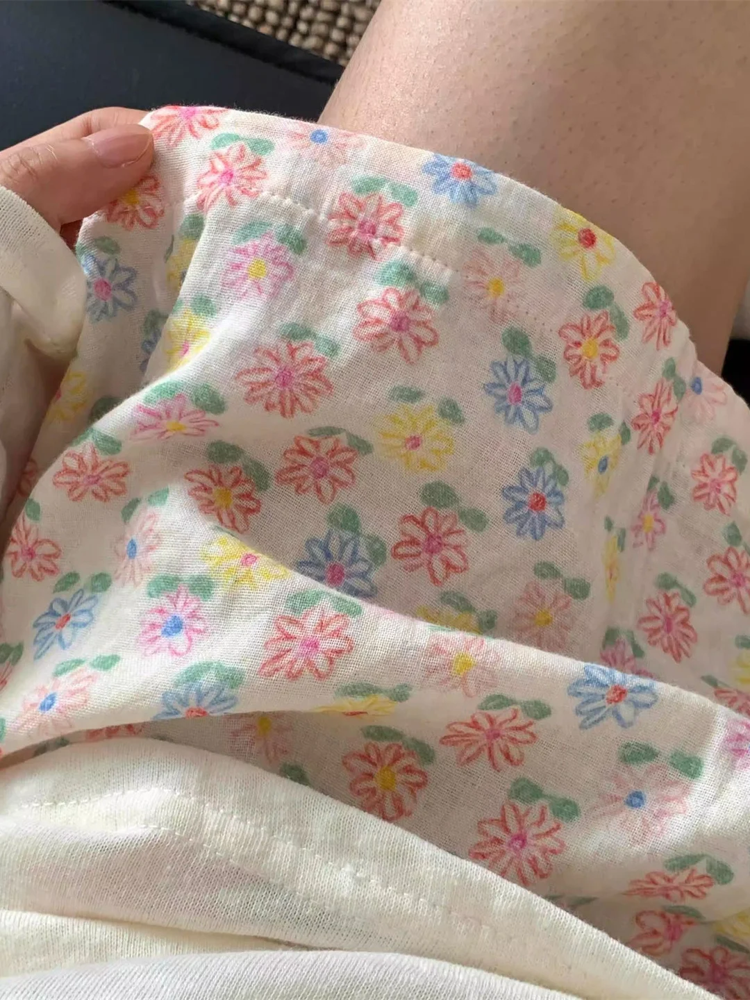 Pantalones cortos informales de diseño holgado con estampado de margaritas para mujer, pantalones de verano para exteriores, ...