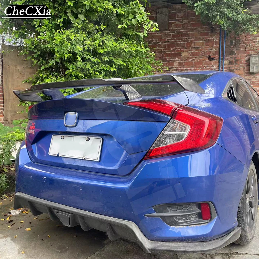 

For Honda Civic 10th Generation 2016-2021 High Quality Fiberglass Material MP Style Rear Spoiler Trunk Spoiler Rear Wing Spoiler