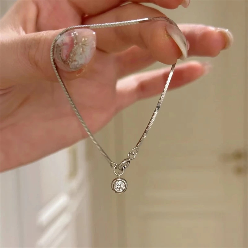 الفاخرة الفولاذ المقاوم للصدأ سوار جديد الراقية الحد الأدنى الزركون سحر شفرة سلسلة المرأة سوار مجوهرات الحفلات هدية #4