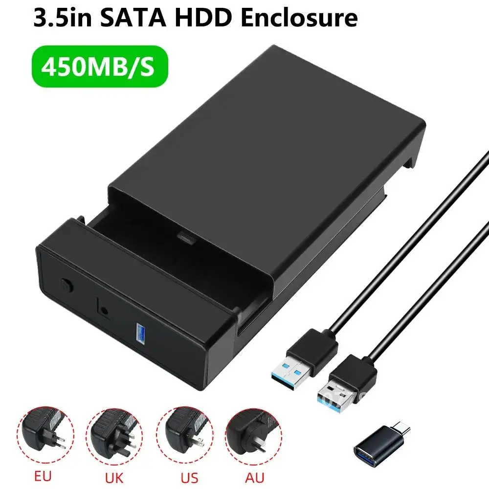 Hard Disk Enclosure External HDD Case for SATA 2.5 3. 5 Inch SSD Hard Drive Box Up To 18TB USB 3.0 Hard Disk Case Adapter