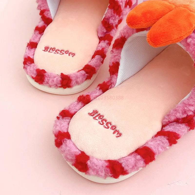 لطيف أنيمي القوة الفتيات الأصلي الشتاء الصوف النعال المنزل تنفس عدم الانزلاق Kawaii فتاة هدية عيد ميلاد هدية الكريسماس