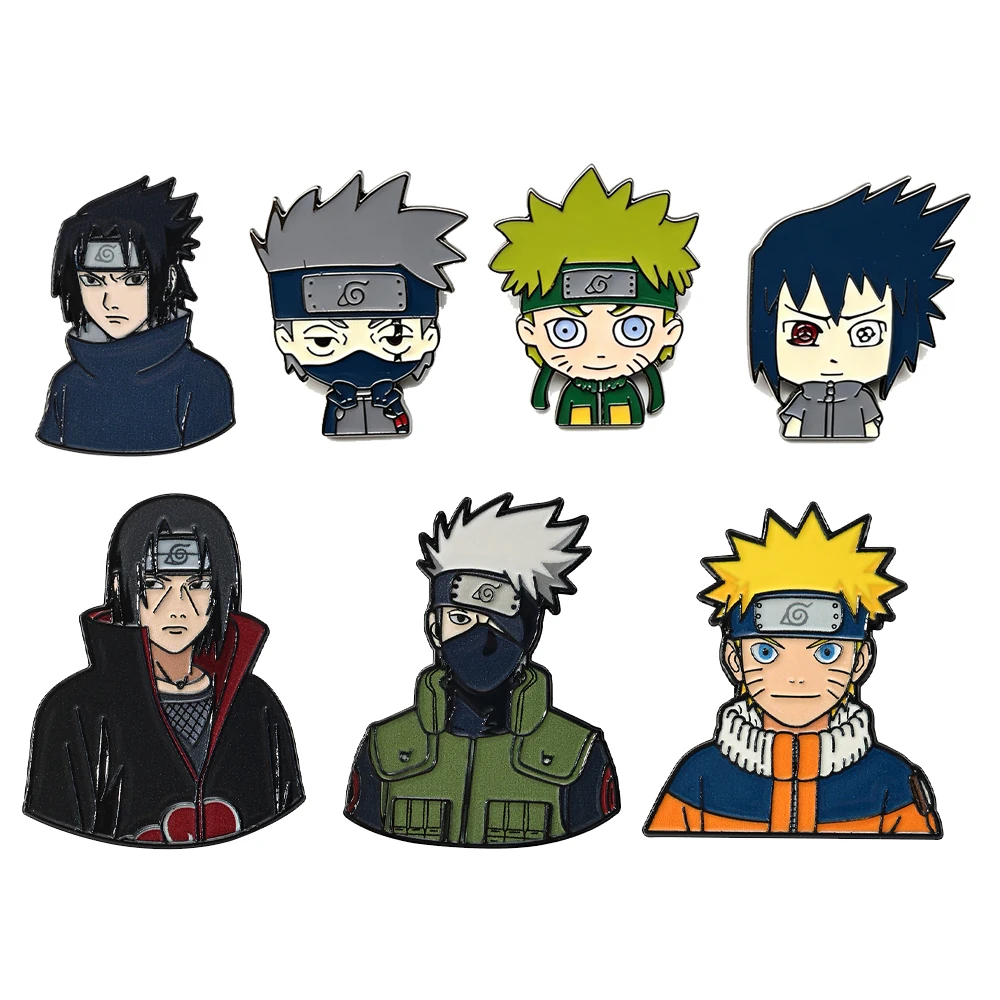 3/4-teiliges klassisches Anime-Emaille-Pin-Set, Cartoon-Q-Version-Charakter-Metall-Reversnadeln, Accessoires für Jacken, Anime-Fans-Geschenk