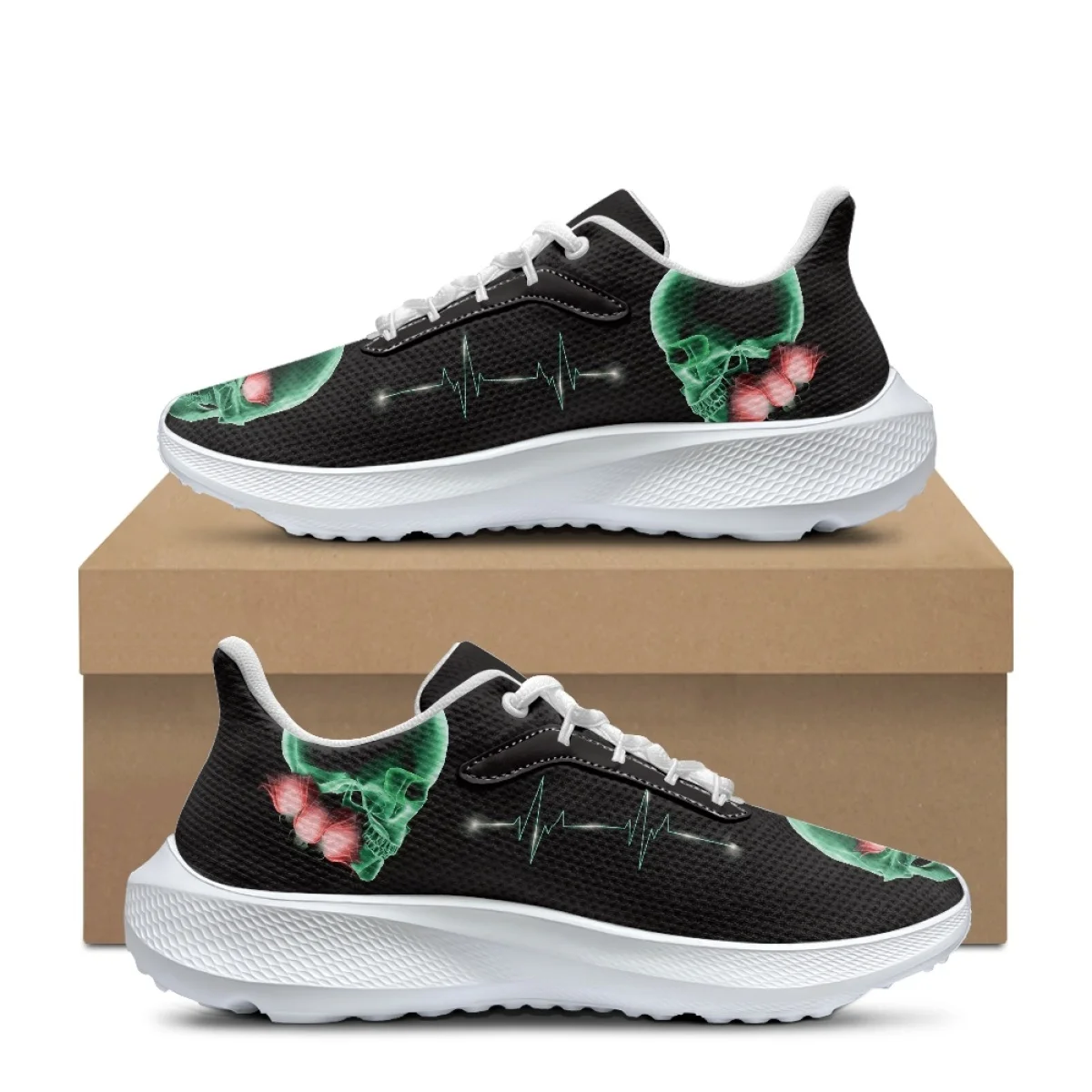 

New Gothic Skull Print Women's Sneakers Summer Autumn Outdoor Sports Breathable Running Shoes Comfort Soft Vulcanized Trainers