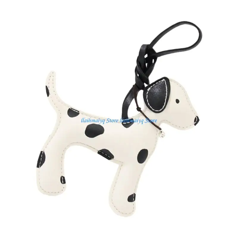 573B Quirky Spotty Pooch PU Mini Keychain Decorative Piece Bag Charm For Fun Lovers