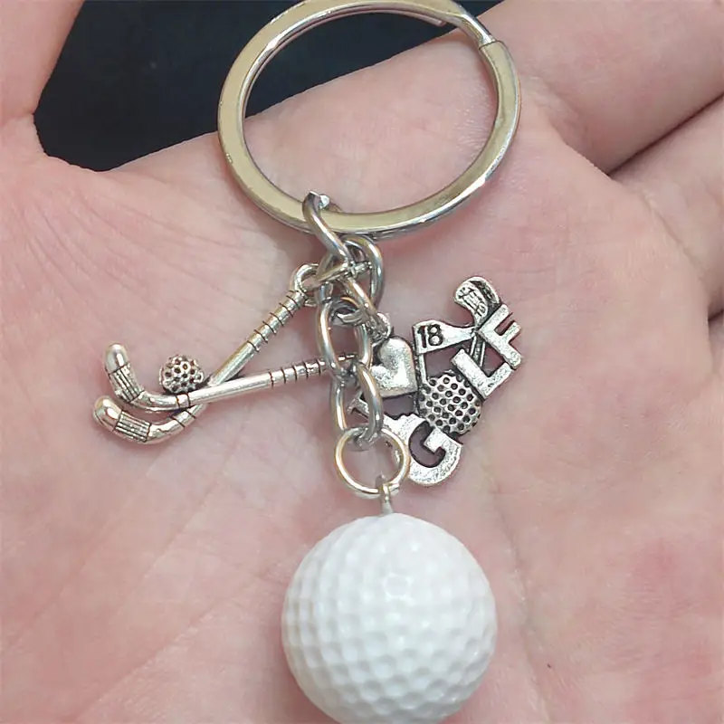 Unique Keychain I Love Golf Keyring Mini Golf Ball Pendant Women Man Jewelry Accessories Gift