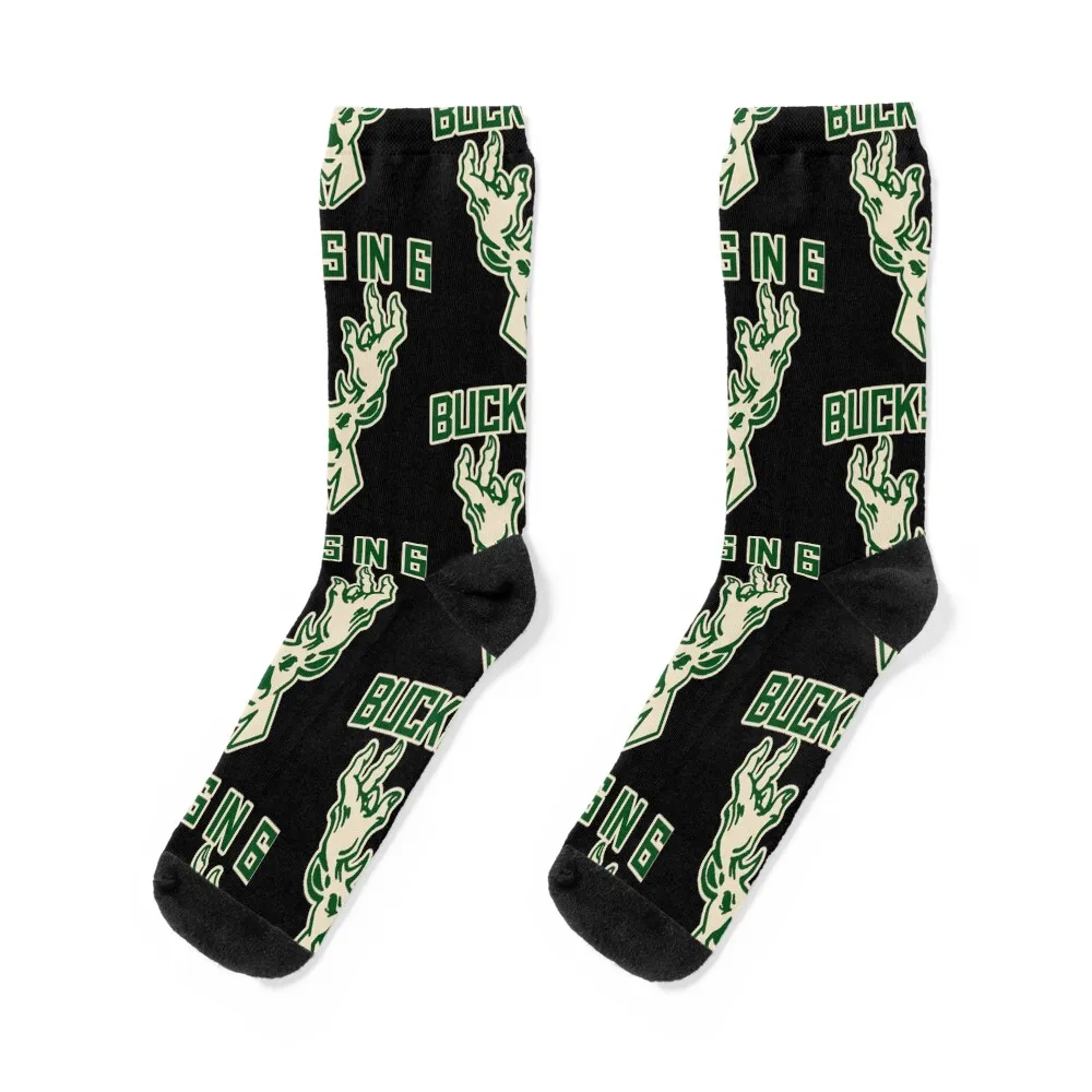 

BUCKS IN 6 Socks sports and leisure fashionable anti slip football cotton Socks Man Women's
