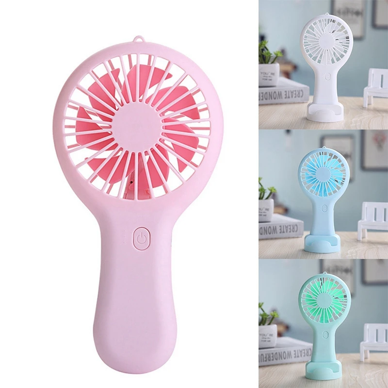 Handheld Mini Fan Portable USB Charging Convenient Small Fans Catapult Pocket Hand-Held Fan With Base Outdoor Fan