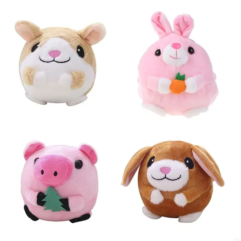 85LE PET Bouncing Jump Ball Cartoon Pig Dog for Doll Toy USB Electric Plush Beating s