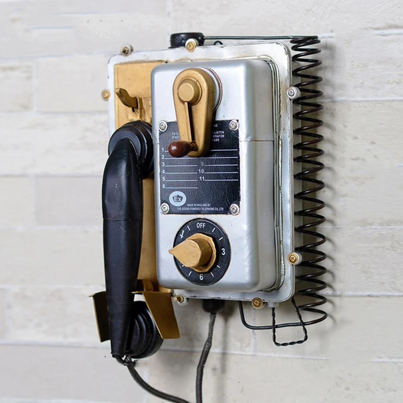Age Style Wall Mounted Telephone Telephone Exquisite Workmanship Desktop Ornament Craft For Home Hotel Office C