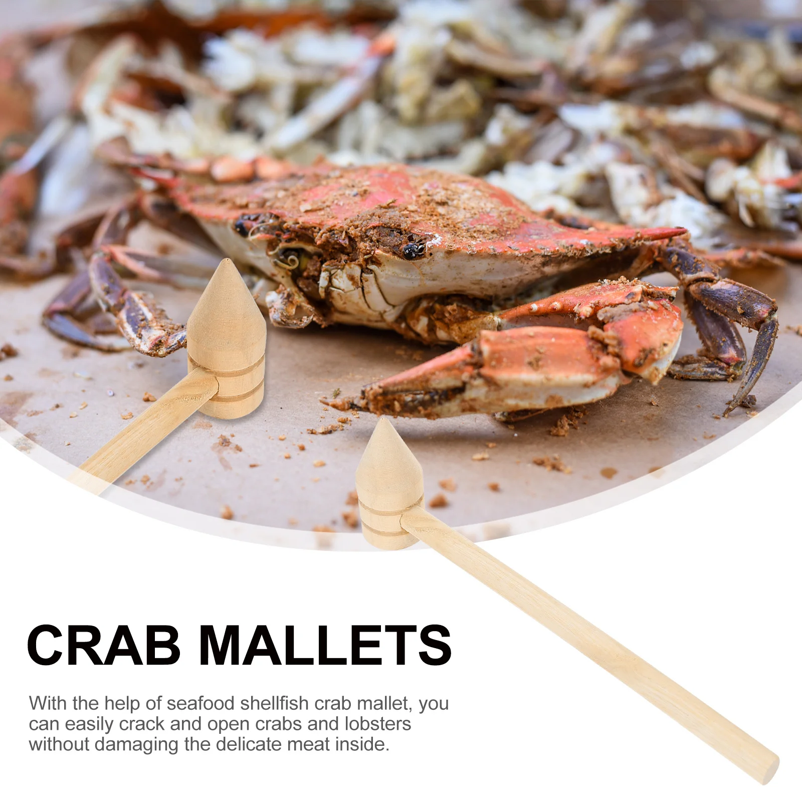 

10 pcs Wood Crab Mallets Set Mini Hammers For Seafood Shellfish Lobster Cake Hammer Kitchen Restaurant Tool Wooden Mallet