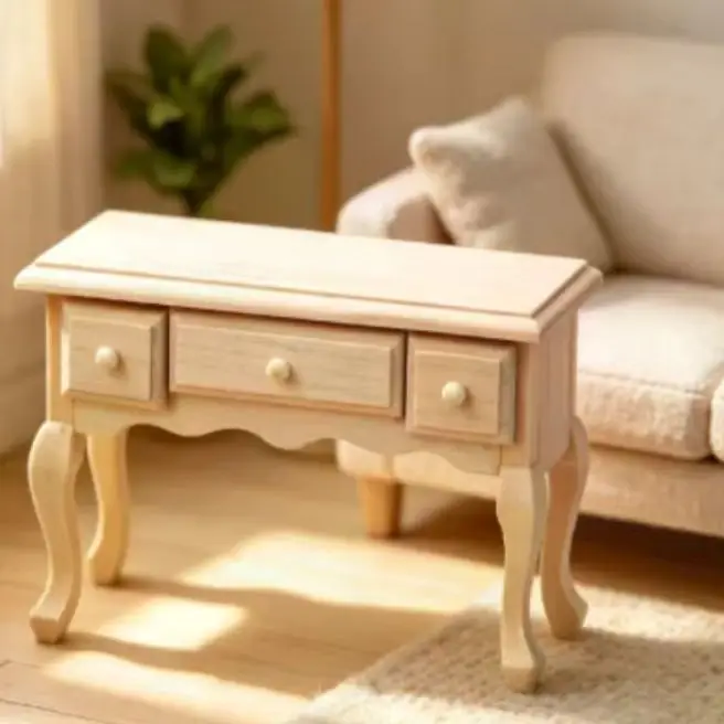 Table miniature en bois 1:12 pour maison de poupée, table à manger, table basse, bureau d'ordinateur, meubles de salon, modèle artisanal, jouets décoratifs