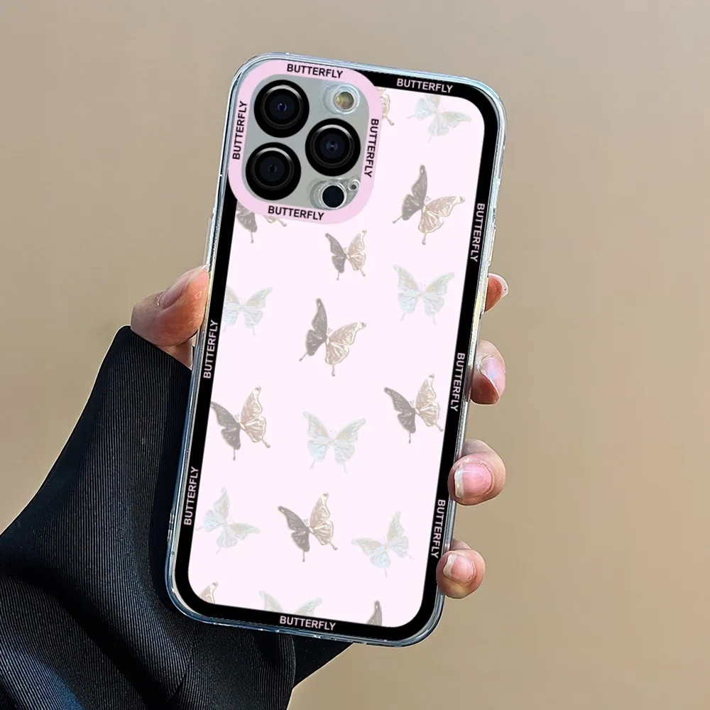 Butterfly beauty  Phone Case For Samsung S 23 22 21 20 ultra plus lite Transparent Shell image 3