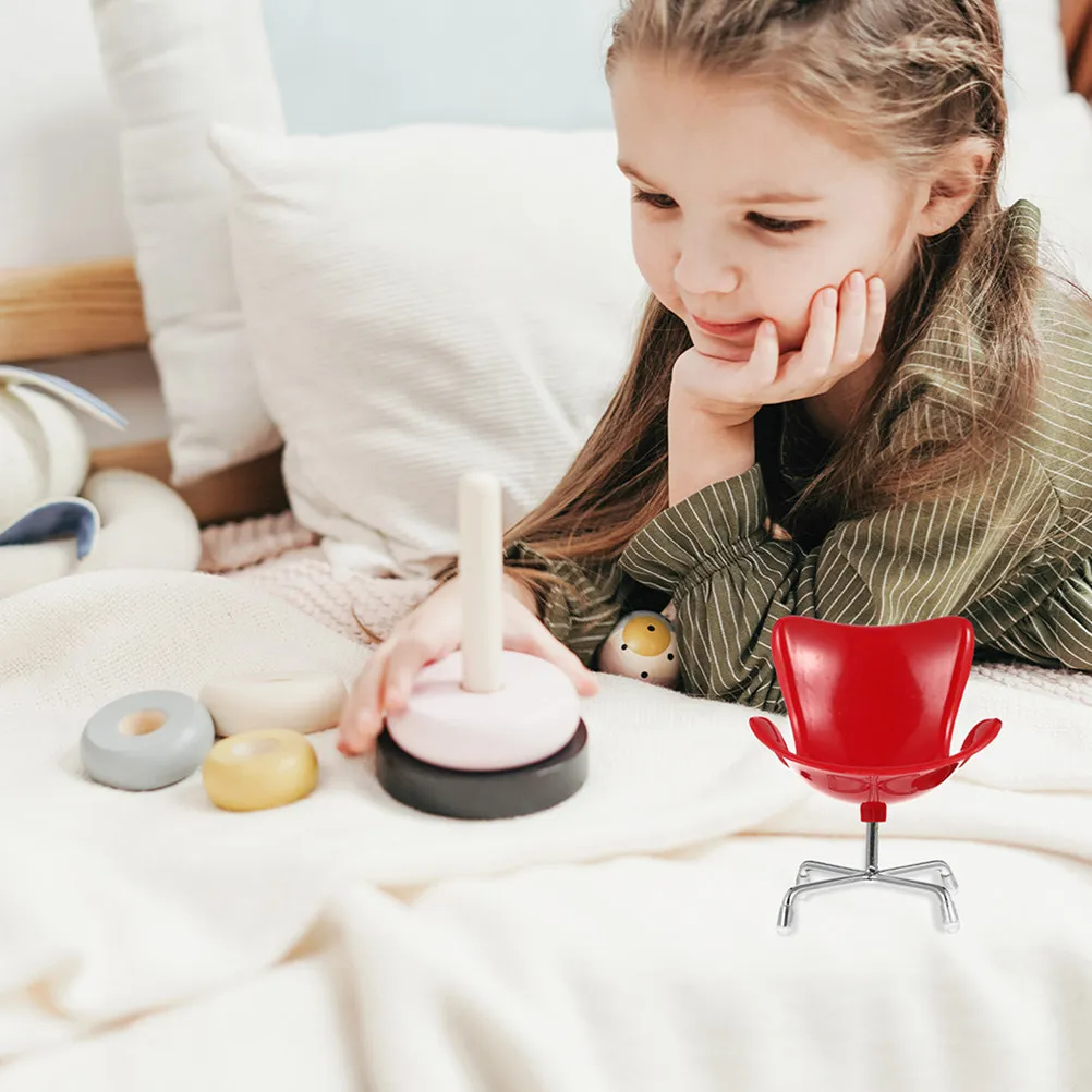 

2Pcs Miniature Swivel Armchair Chic Colors Smooth Surface Kids Hands-on Ability Imaginative DIY Micro Landscape Miniature House