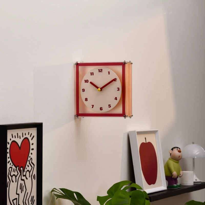 Household creative double-sided wall clock square wall corner clock living room corner clock wall