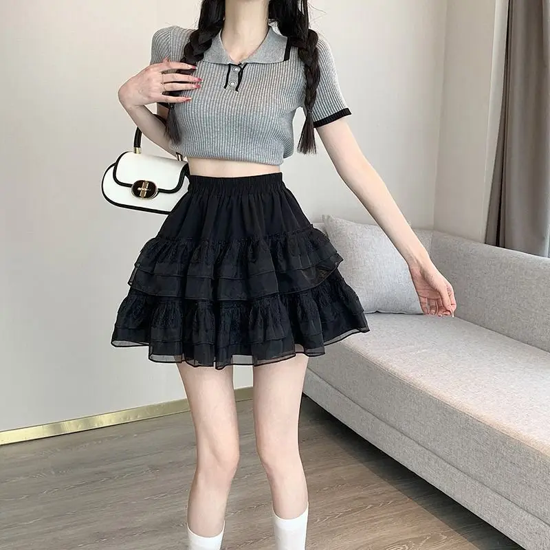 2025 New Lace Cake Skirt Women's Short Skirt Skirt Cute