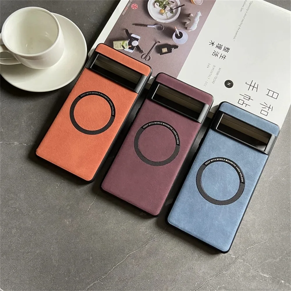 Luxury Magsafe Soft Leather Case For Google Pixel 9 7 8 Pro 6 XL 8A 7A 6A Magnetic Wireless Charging Skin Feel Shockproof Cover