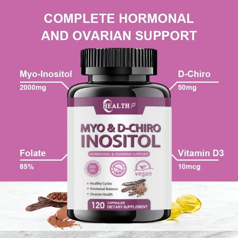 Myo-Inositol&D-Chiro Inositol Capsule with Folate Supports Ovarian Function,Hormone Balance,Fertility Supplements for Women