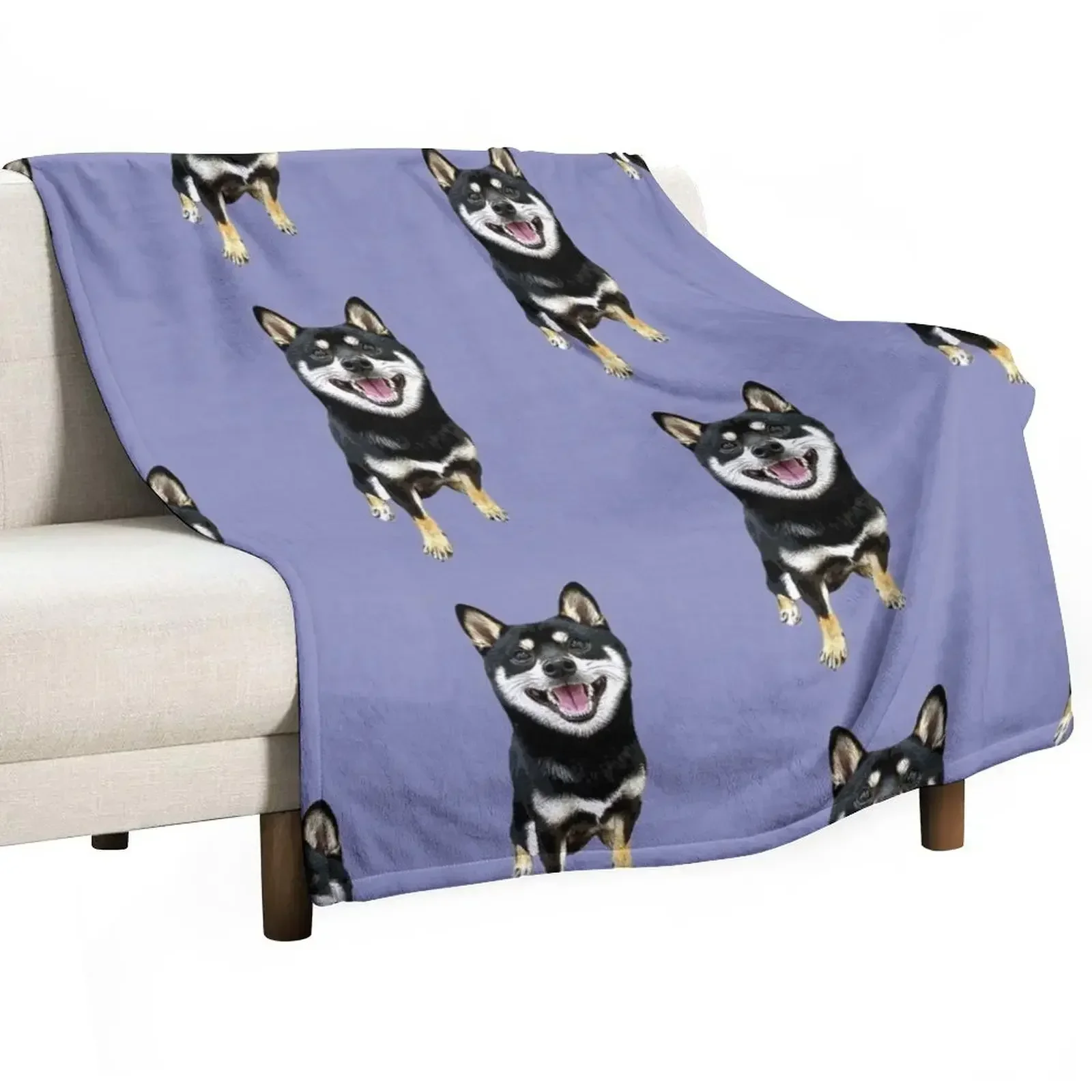 Shiba Inu Black and Tan Throw Blanket Summer halloween Tourist Blankets