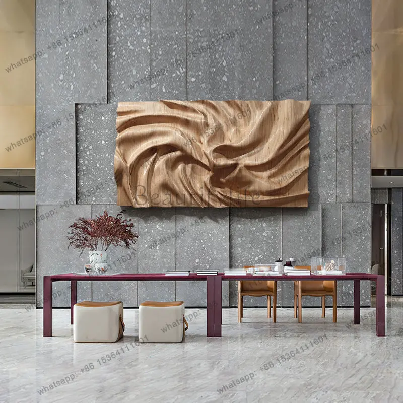 Modern wood carving art model house living room decorative painting three-dimensional physical painting abstract