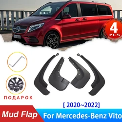 4x Car Mud Flaps for Mercedes Benz Vito W447 V Class 447 2020 2021 Facelift Auto Splash Guards MudGuards Fender Anti-splash EQV