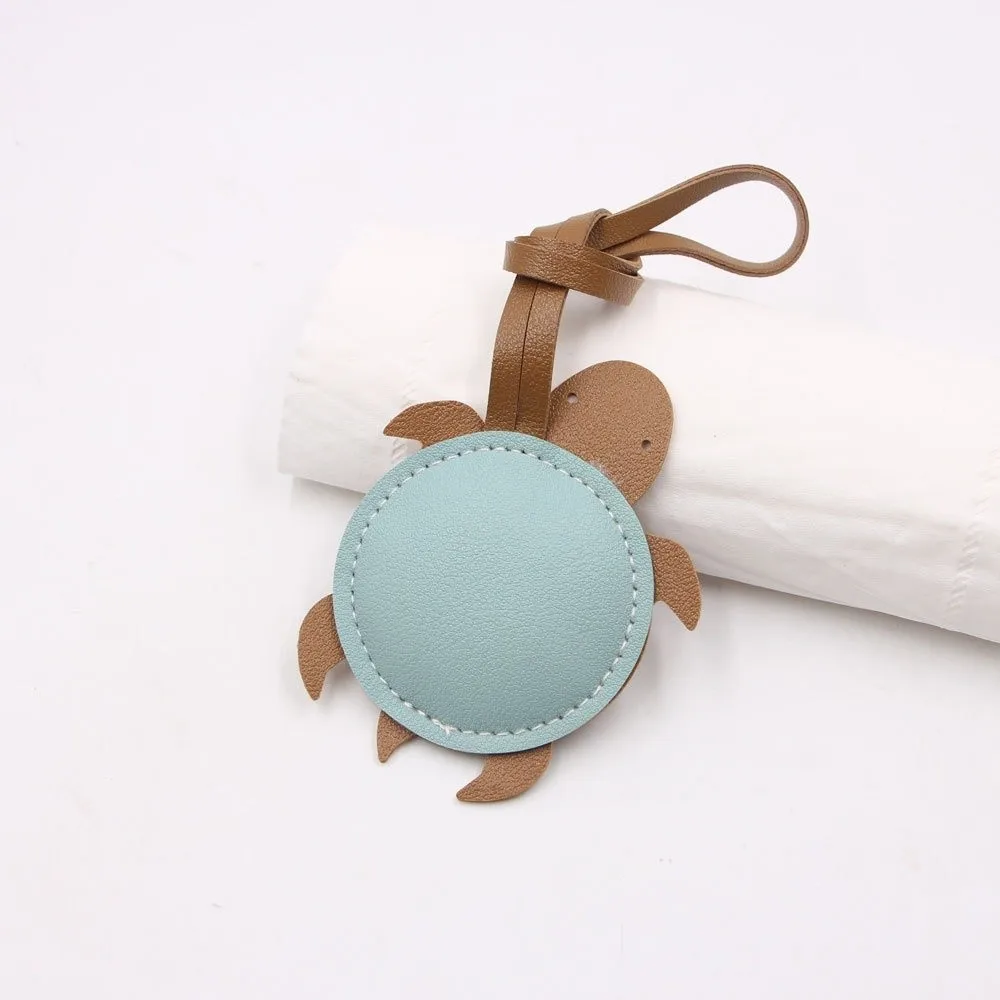 Cute PU Leather Turtle Keychain Stitched Long Strap Tortoise Pendant Hanging Couple Style Bag Charms Women