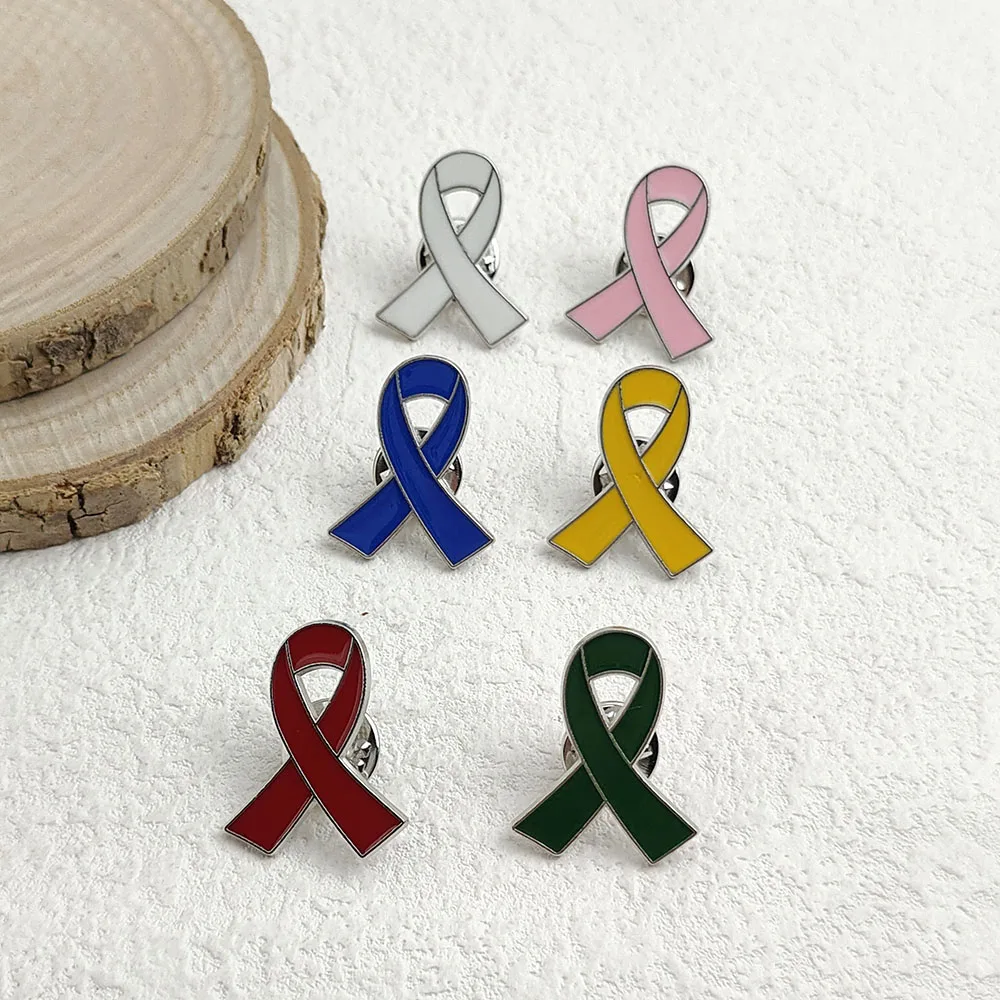 Metal Brooch Awareness Ribbon Brooch Pin Multicolor Enamel Lapel Pin Clothing Backpack Decor Jewelry for Men Women