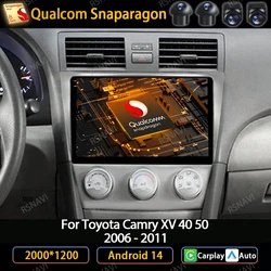 Android 14 Car Radio For Toyota Camry 6 XV40 2006 - 2011 Multimedia Stereo Video Player GPS NAVI CarPlay Auto Head Unit 4G WIFI