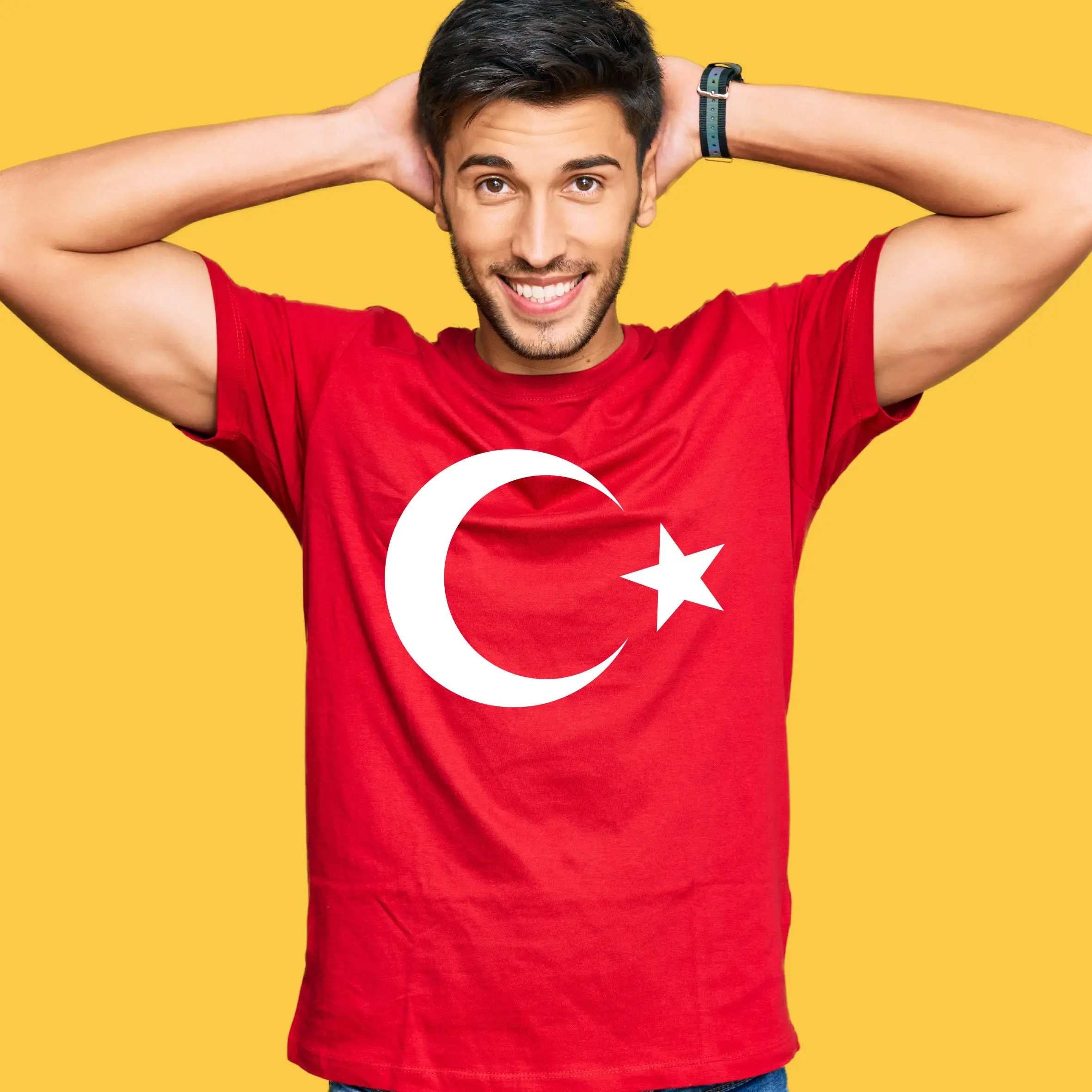 Camiseta Vintage para hombre, Camiseta estampada con Bandera Roja de Turquía, camiseta de manga corta con estampado 3d para deportes al aire libre,