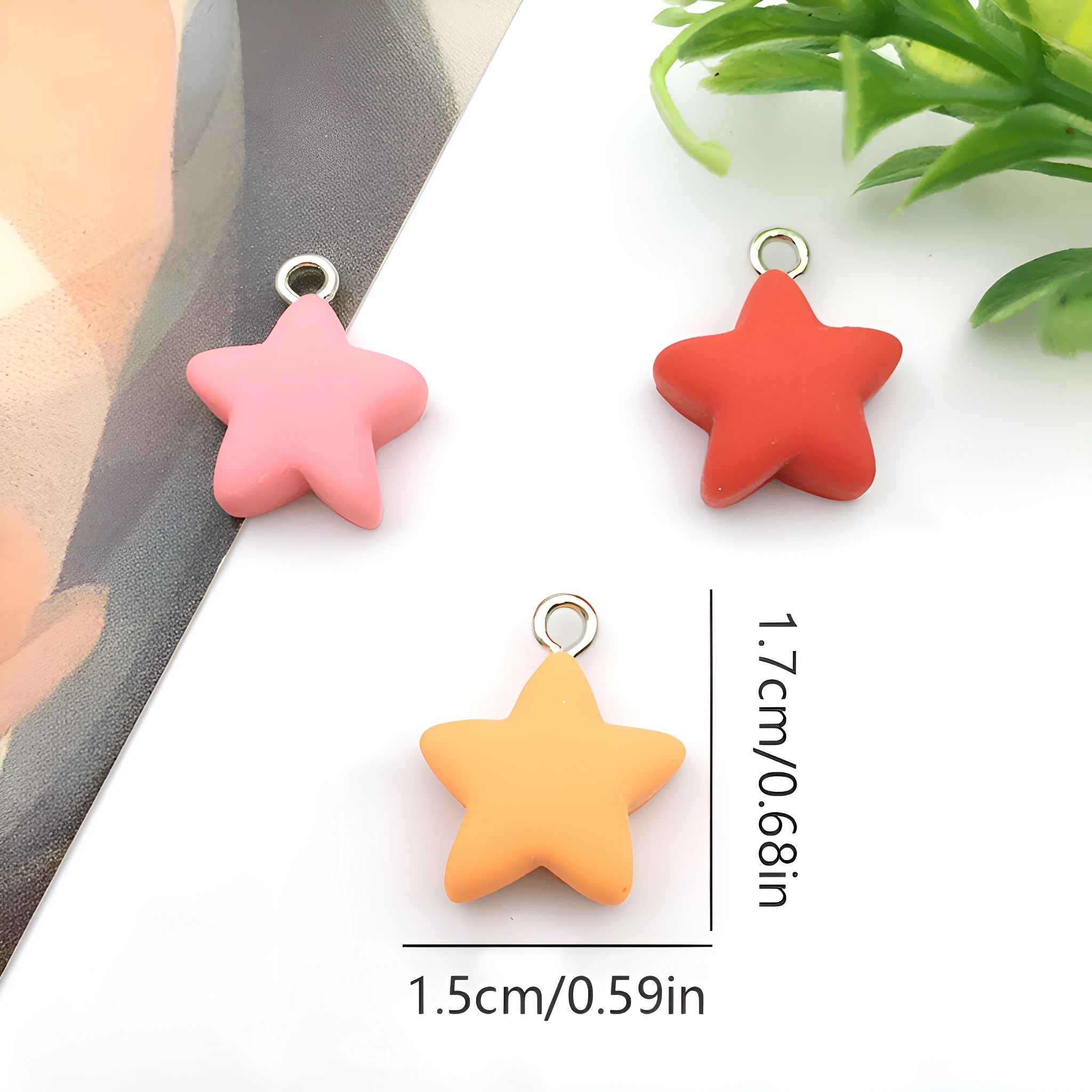 10/20pcs Resin Star Charm Set - DIY Craft Beads for Making Bracelets, Necklaces & Earrings. Includes 10 Assorted Colors.