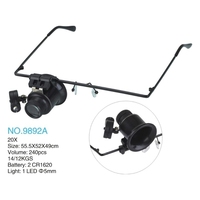 652F Glass with LED Light Handsfree 20X Lens Watch Repairing Eye Loupe Magnifier for Stamps Jewelries