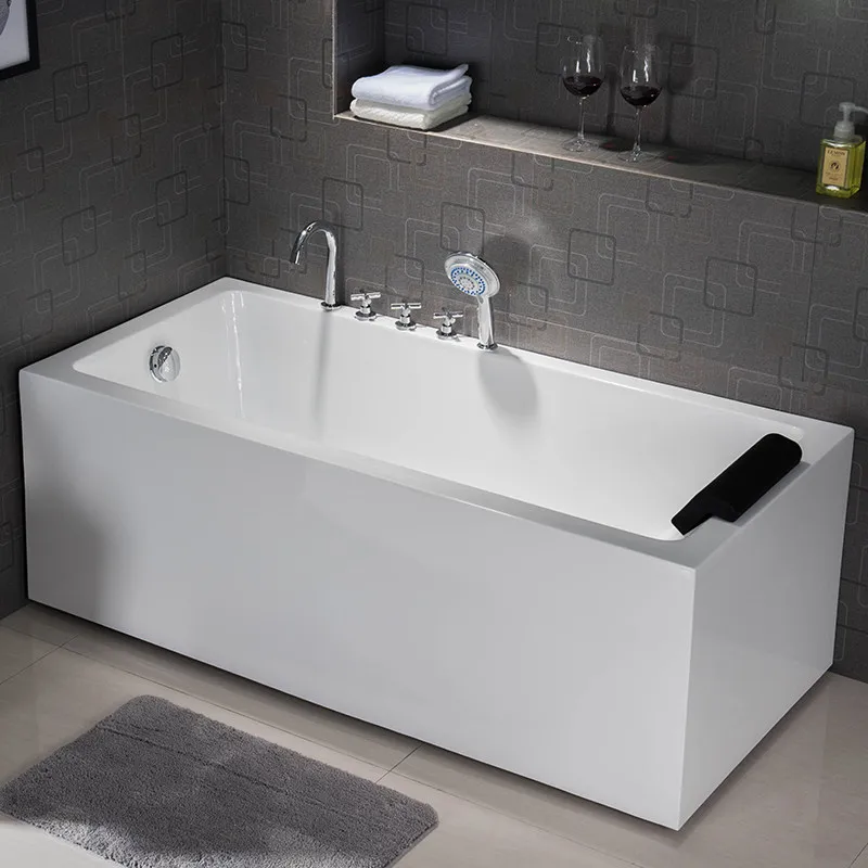 Z20 - square acrylic bathtub for adults, 1.2 - 1.7m compact freestanding massage bathtub