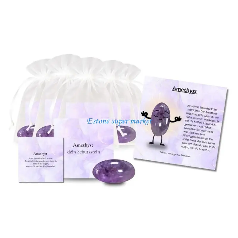 مجموعة هدايا 090B 12x من الأحجار الكريمة المحظوظة مع دليل وحقيبة تخزين للأطفال الذين يصنعون الهدايا