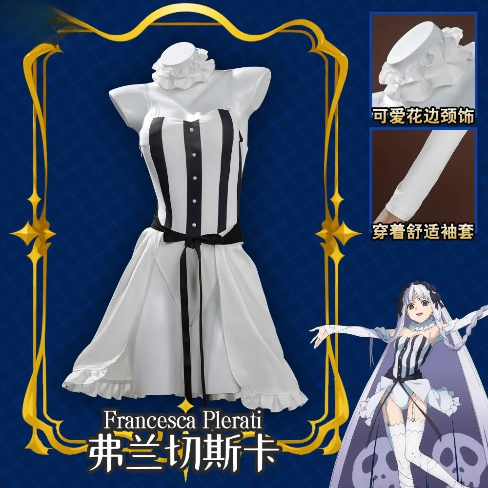 Francesca Prelati Cosplay Costume Set Anime Game Striped Mini Skirt Women Comic Con Halloween Stage Performance Party Outfit view 5
