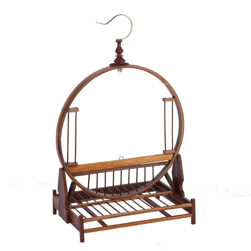 Handmade Purple Bamboo Station Stand Parrot Station Stand Embroidered eyes and chin standing frame, standing bar