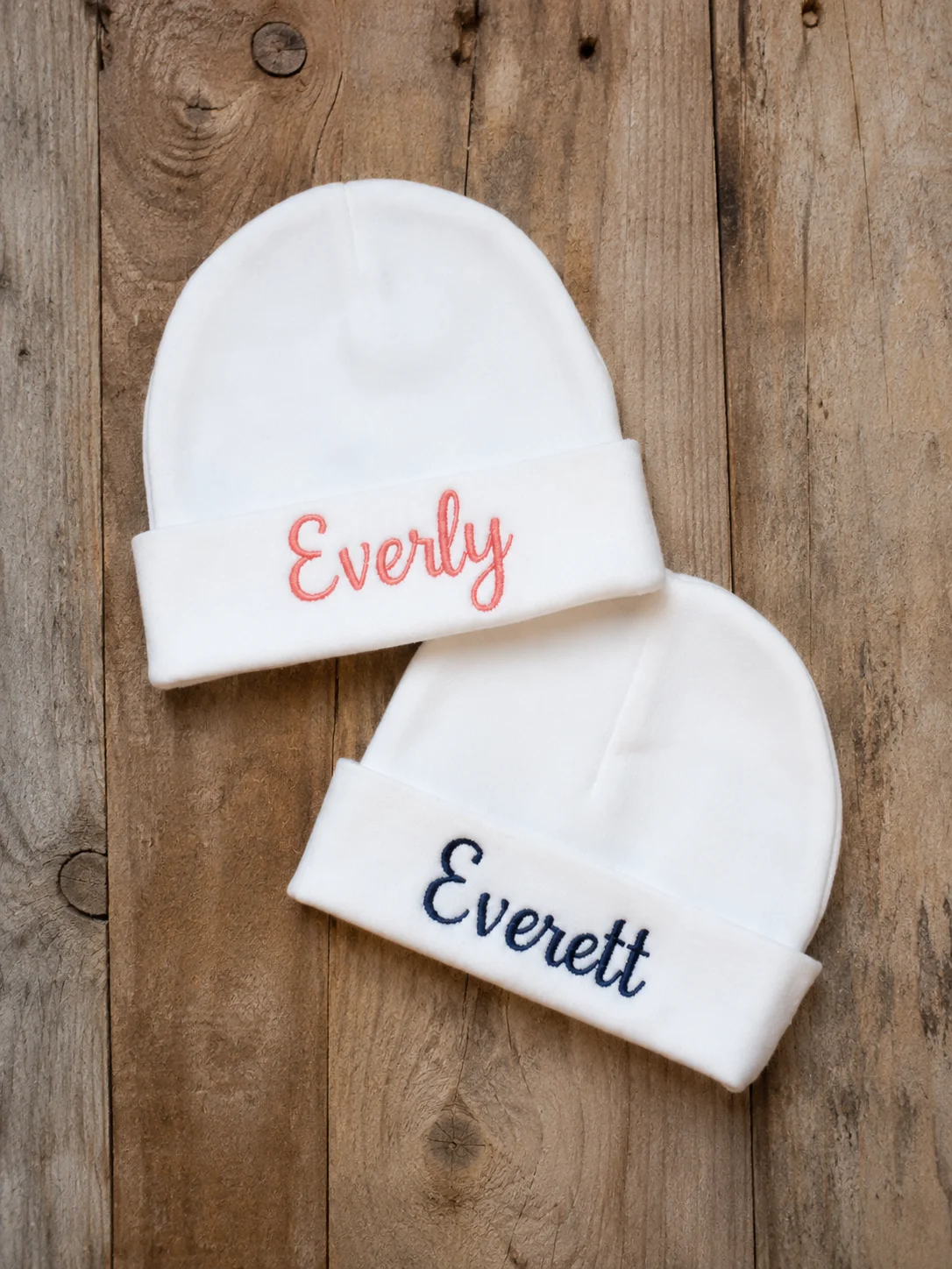 Custom Name Embroidered Newborn Baby Hat Soft Knit Cotton Beanie Breathable Infant Hat for Baby Boys Girls Baby Shower Gift