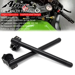 For Kawasaki Ninja 650 400 300 ZX10R ZX-4R ZX6R Ninja400 Ninja300 Motorcycle Cafe Racer Handle Bar Fork Riser Clip-On Handlebars