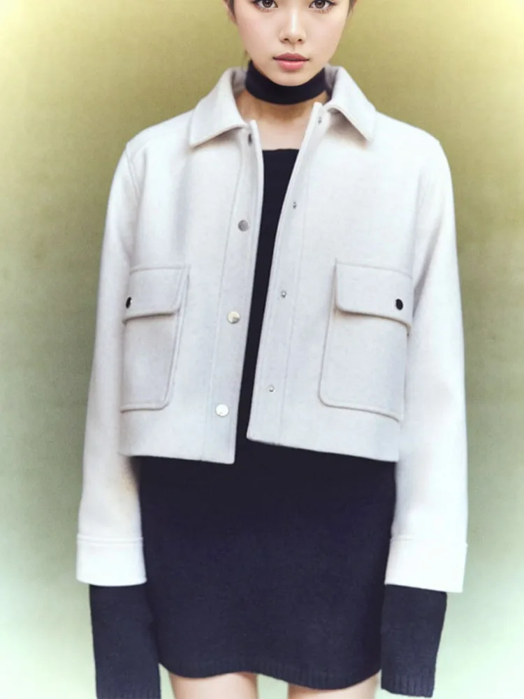 

Traf Jacket Women Bomber Jacket New In Outerwears Autumn Woolcoat Shirt Jacket Woman Clothing Casual Streetwears Jackets