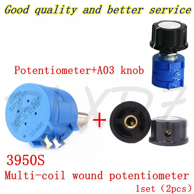 1Set 3590S Multiturn Potentiometer 10k Variable resistor 2W 3590S-2-103L 500 1K 5K 20K 50K 100K ohm with Knob Cap Potentiometers