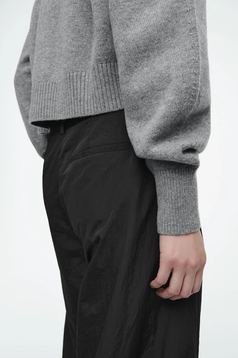 Ethereal MD 2026 YAZHIMEI spring new style of Women\'s casual standard short round neck cardigan gray long sleeves