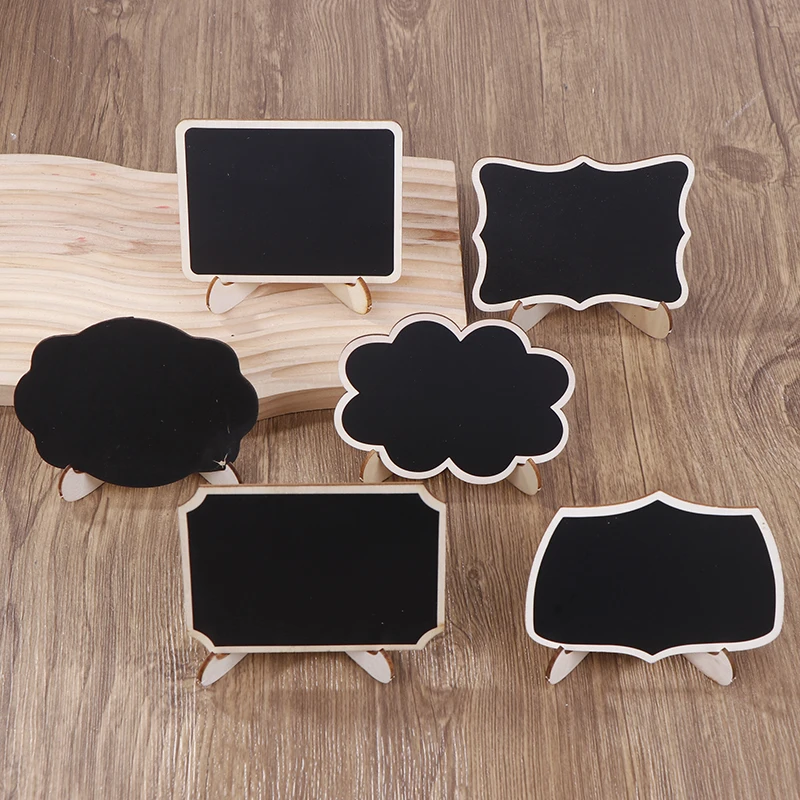 10pcsMessage Board Mini Easel Stand Wooden Writing Board Black Memo Props Table Place Card Birthday