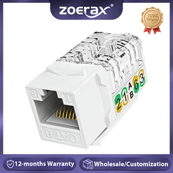 ZoeRax RJ45 Cat6 Keystone Jacks Slim Profile 1/10/30-Pack, 90-Degree Ethernet Punch Down Keystone Jack Adapter