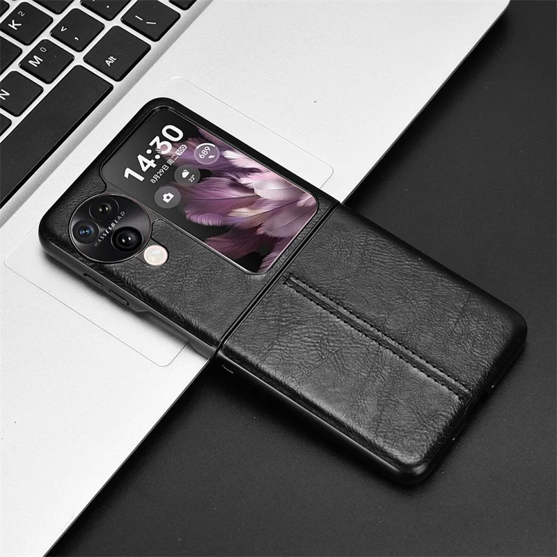 For OPPO Find N3 Flip Case Suture Soft Edge PU Leather Hard Phone Cover For OPPO Find N3 Flip 2023 Case 6.8