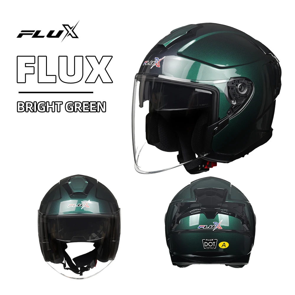 

FLUX P-126 мотоциклетный шлем 3/4 шлем двойной объектив Bluetooth-интерфейс поддержка электромобиля большой размер подлинный полушлем